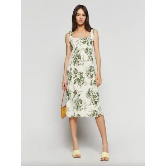 💕REFORMATION💕 Leni Dress ~ Sage Brush Floral Print Medium M NWT - Picture 6 of 16